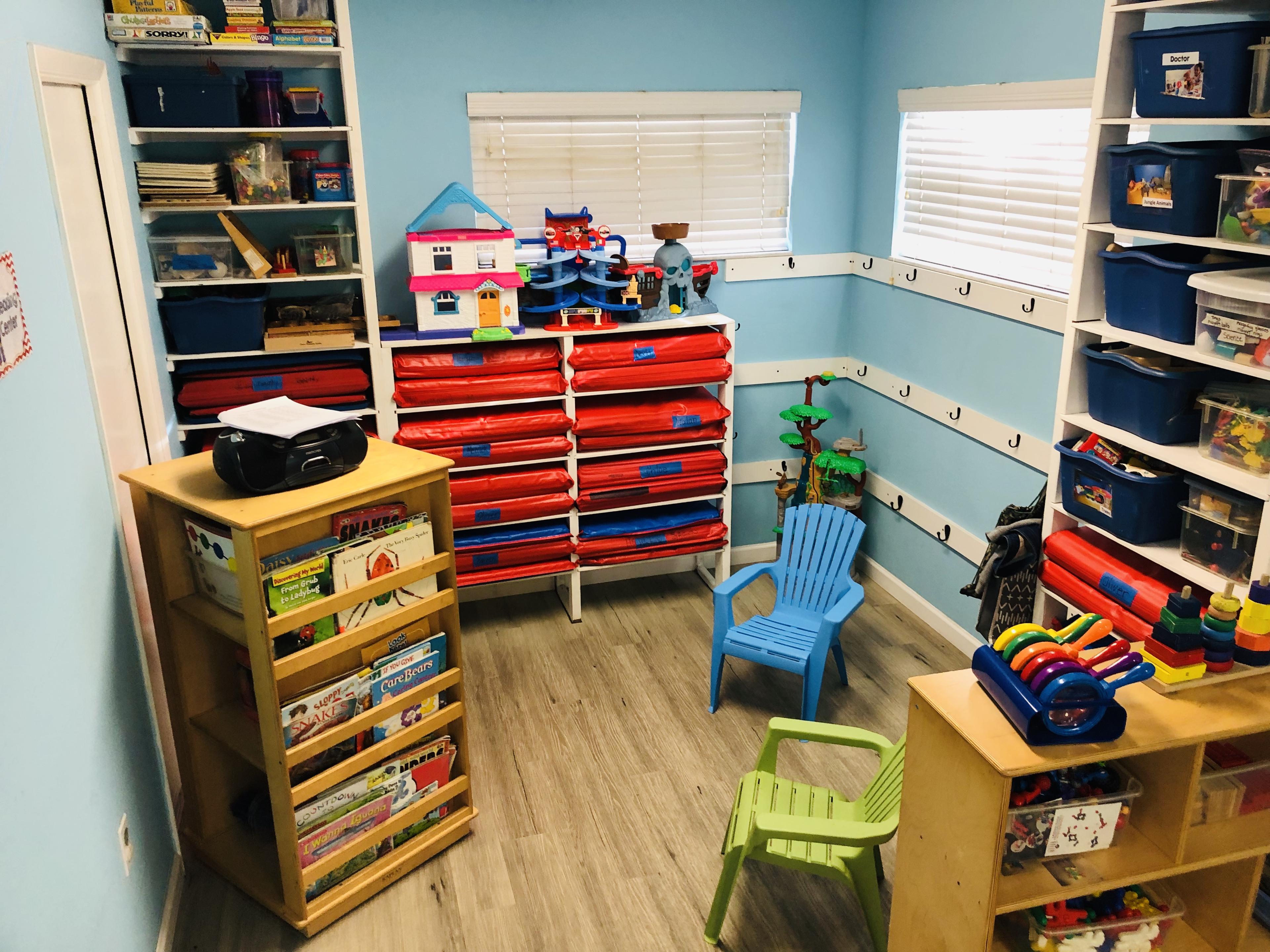 Moles classroom materials and storage area